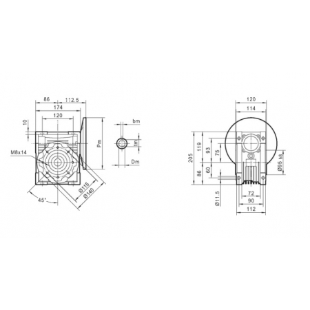 MOCNA PRZEKŁADNIA SILNIKA ELEKTRYCZNEGO 80B5 I=50